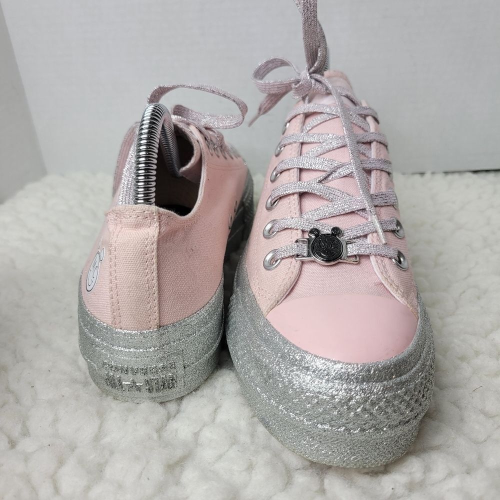 Converse All Star × Miley Cyrus Shoes Womens Size 8 Platform Pink Glitter - Picture 6 of 10